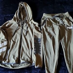 PINK sweatshirt jacket and pants